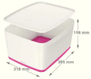 Kuti organizuese Leitz MyBox 18L, me kapak, e bardhë