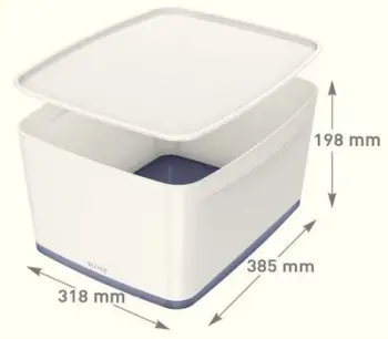 Kuti organizuese Leitz MyBox 52161001, 18L, me kapak, e bardhë