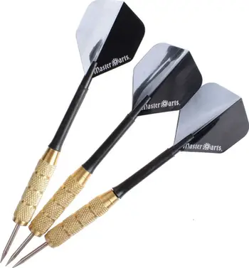 Set i shigjetave Master Darts, 14cm, 3 copë, të zeza / të arta