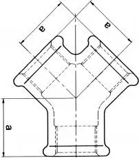 Tee e filetuar Foundry Zawiercie Y, 3/4", e galvanizuar