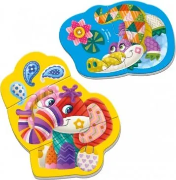 Puzzle magnetik për fëmijë Roter Kafer, elefant dhe krokodil - 1
