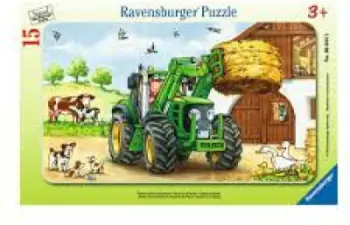 Puzzle Ravensburger Farm Tractor, 15 elemente