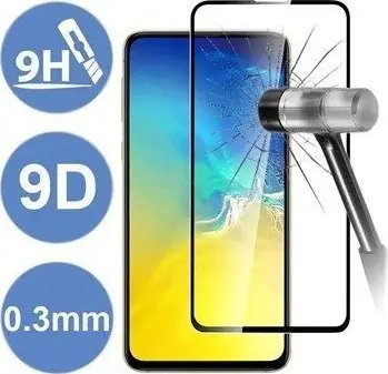 Xham mbrojtës 9D për ekran Xiaomi Poco F4 GT, 9H, ngjitje e plotë, i zi
