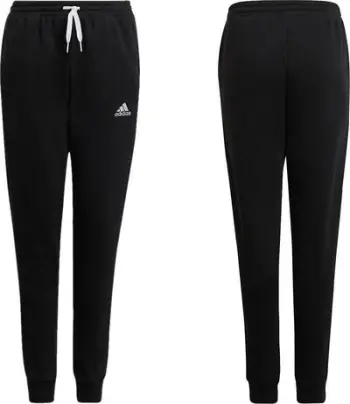 Pantallona dres për fëmijë adidas Entrada 22 Jr H57518, pambuk poliester, me mansheta, të zeza