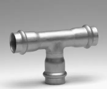Tee presimi çelik inox Sanha NiroSan, 28mm, 3 dalje femër