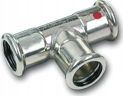 Tee presimi SANHA Therm, çelik karboni, 18 mm, i galvanizuar - 1