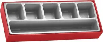 Kuti organizuese Teng Tools Empty Storage Tray Box, 6 ndarje, plastike, e kuqe