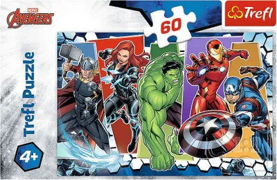 Puzzle Trefl Disney Marvel: The Invincible Avengers, 60 elemente, 33 x 22 cm - 1