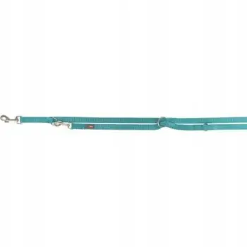 Set jakë dhe litar për qen Trixie Premium Adjustable, 200x2.5 cm, najlon, blu aqua