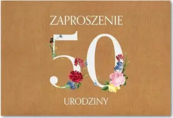 Ftesa ditëlindjeje Trend Invitation Birthday 50 ZT39, set 10 copë, me zarfe, shumëngjyrëshe