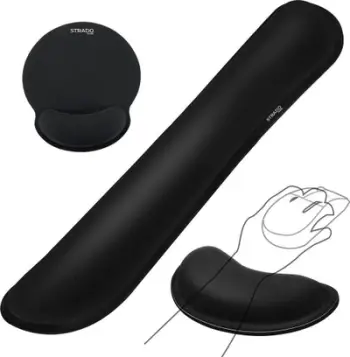 Set jastëk ergonomik Strado, 3 pjesë, xhel me memory, i zi