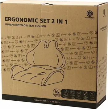 Set jastëk mesit dhe ulëse ergonomike, shkumë memory, i antracit