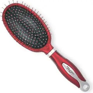 Furçë flokësh Top Choice Wide Brush, e gjerë, argjend me burgundy