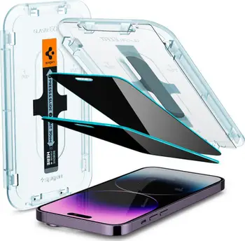 Xham mbrojtës privatësie Spigen EZ Fit për iPhone 14 Pro Max, tempered glass, set 2 copë