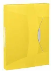Set kuti arkivimi Esselte Vivida A4, 350 fletë, plastikë, e verdhë transparente