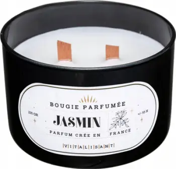 Qiri aromatik Atmosphera Snow Jasmine, 470g, me fitil druri, i zi