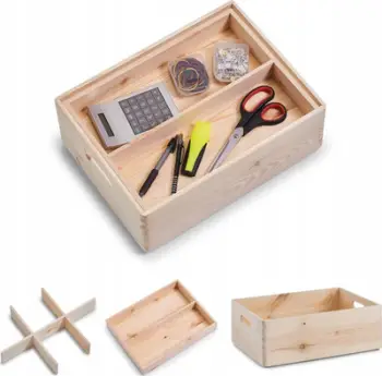 Set kuti shumëqëllimore Zeller, 3 copë, dru pishe, madhësi të ndryshme