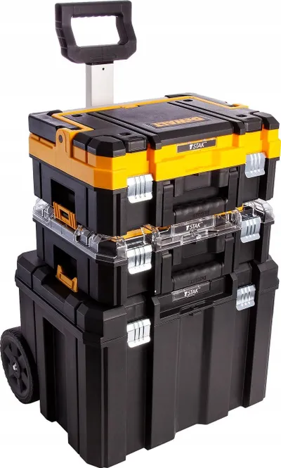 Set kuti mjetesh DeWalt TSTAK V2, 3 pjesë, IP54, i verdhë - 2