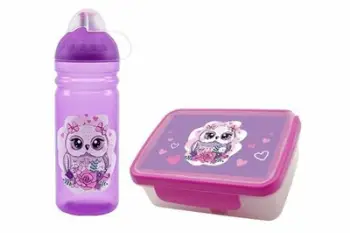 Set kuti për ushqim + shishe + kapak rezervë R&B Sovička 0.7 l z72229, vjollcë