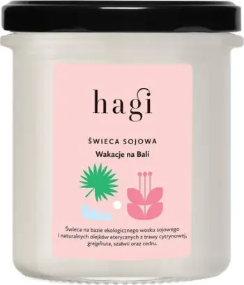 Qiri aromatik Hagi Bali Holiday, 215 ml, dyll soje, i bardhë