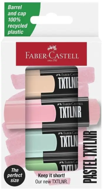 Marker fluorescent Faber-Castell 154214 TXTLNR, set 4 copë, pastel