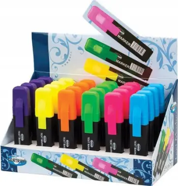 Marker fluoreshent Centrum Highlighter, set 24 copë, 6 ngjyra të përziera