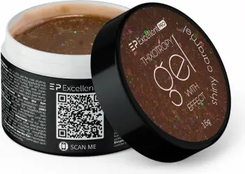 Gel ndërtues për thonj për femra Excellent PRO Thixotropy Gel With Effect Caramel Shiny, 15g