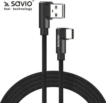 Kabllo USB Savio CL-164, USB A në USB C, 2 m, e zezë