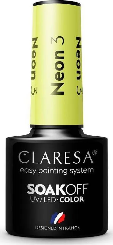 Llakk xheli për thonj Claresa SoakOff Neon Shade 5, UV/LED, 5 g - 1