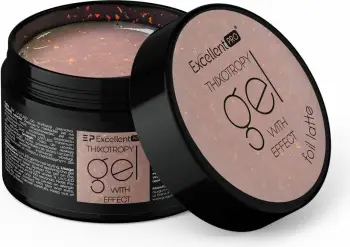 Xhel ndërtues për thonj për femra Excellent PRO Thixotropy Gel With Effect Foil Latte, 15g