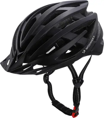 Kaskë biçiklete, Wozinsky, HT-28VCD, me dritë LED mbrapa me USB, madhësia L (57-62 cm), e zezë