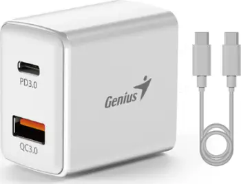 Karikues prizë Genius PD-20ACP, 20W, 2 porta USB-C USB-A, i bardhë