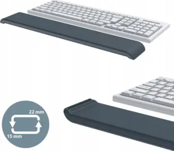 Mbështetëse ergonomike për tastierë Leitz Ergo, e rregullueshme, gri e errët
