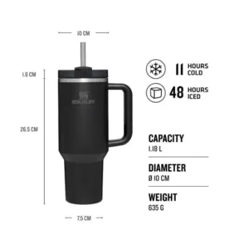 Stanley Termos Quencher 1.2L H2.0 Tumbler Black 10-10824-399