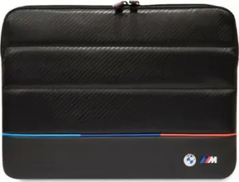 Mbulesë laptopi BMW Carbon Tricolor, 16", najlon dhe lëkurë eko, shumëngjyrëshe