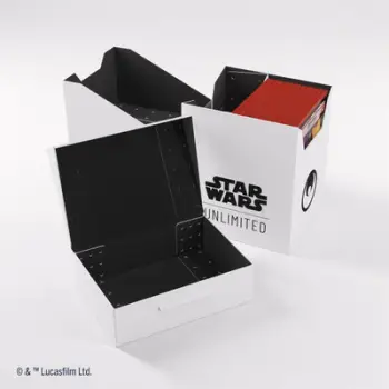 Kuti kartash Gamegenic Star Wars Unlimited Soft Crate, me kuti për tokena, e bardhë e zezë