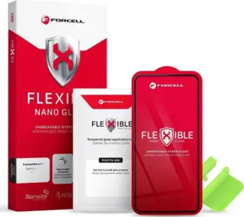 Xham mbrojtës Forcell Flexible 5D Hybrid, për iPhone Xs Max 11 Pro Max, 0.3mm, i zi