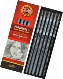 Set lapsa grafit Koh I Nor PROGRESSO, 6 copë, të zi - 1