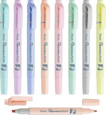 Marker Pentel Illumina FLEX, me dy maja, pastel gri