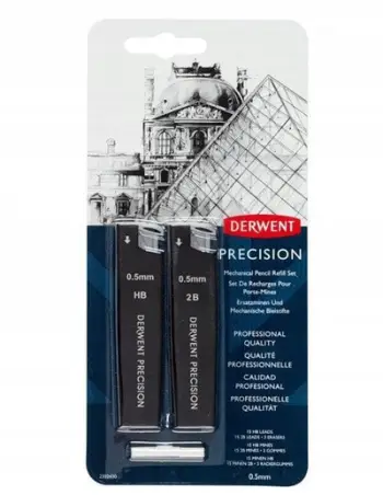 Mina për laps mekanik Derwent Precision, 0.5mm, HB dhe 2B