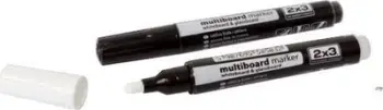 Marker për tabelë të bardhë 2x3 Multiboard White AS141, bojë me bazë spiriti, majë e rrumbullakët, i bardhë
