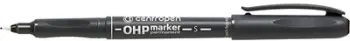 Marker permanent Centropen OHP 2634, majë 0.3 mm, i zi
