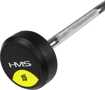 Shtangë fikse HMS GSG-15, 15kg, e veshur me gomë, e zezë
