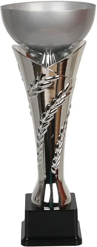 Kupë sportive Tryumf Cup W1550 B, 36 cm, argjend, me bazë të zezë