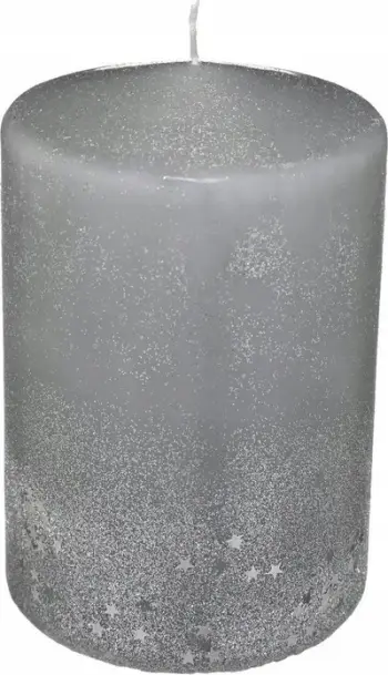 Qiri dekorativ Atmosphera Christmas Candle With Gradient Silver, 90g, argjend