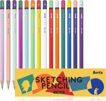 Set lapsash vizatimi Arrtx LC303571, 14 copë, 4H deri 8B, shumëngjyrësh