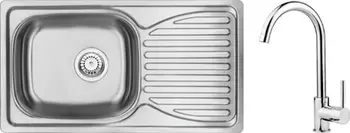 Set lavaman me rubinet Deante, 780 x 430 x 160 mm, i argjendtë