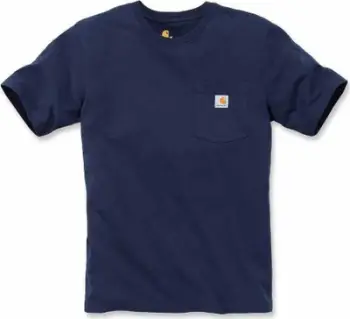 Bluzë Carhartt Workwear K87 Pocket, me mëngë të shkurtra, pambuk, blu e errët, S