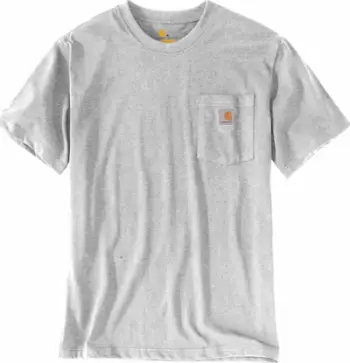 Bluzë Carhartt Workwear K87 Pocket, pambuk i trashë, madhësia S, gri e çelët
