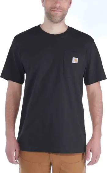Bluzë Carhartt Workwear K87 Pocket, pambuk, madhësia M, e zezë